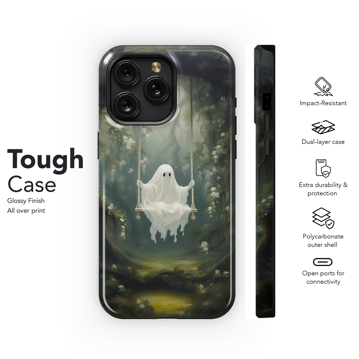 Cute Ghost on a Swing Phone Case iPhone Samsung Cover Pixel 2044 - Image 6