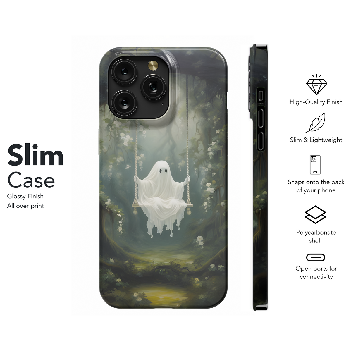 Cute Ghost on a Swing Phone Case iPhone Samsung Cover Pixel 2044 - Image 7