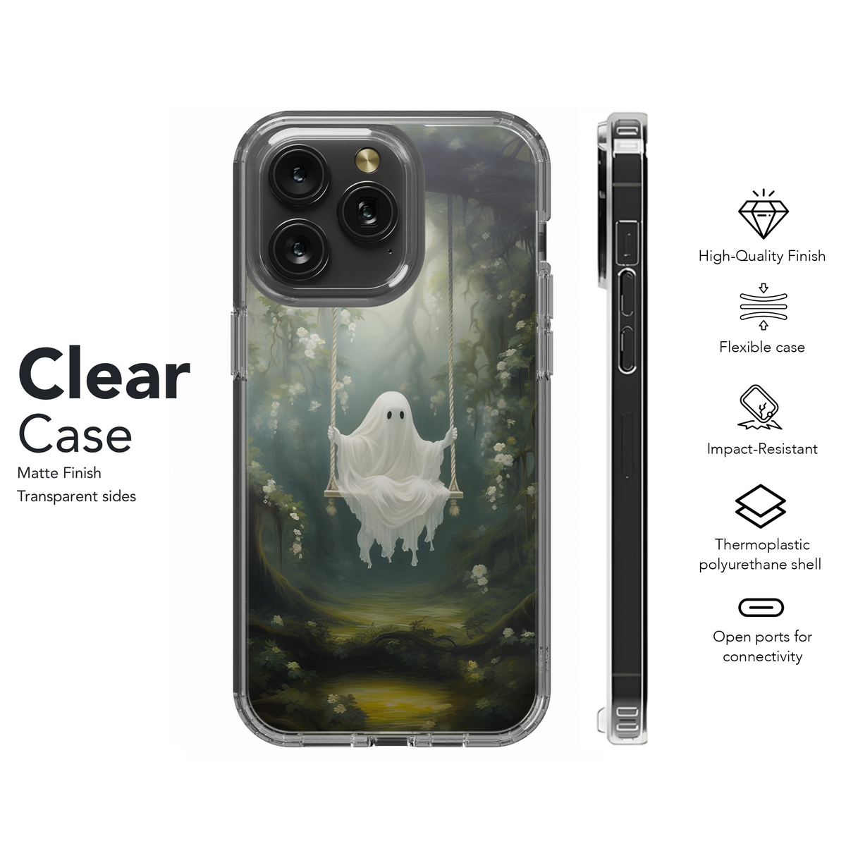 Cute Ghost on a Swing Phone Case iPhone Samsung Cover Pixel 2044 - Image 8