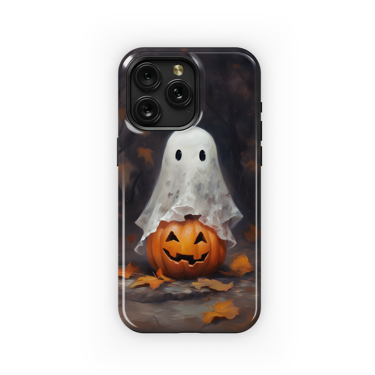 Cute Ghost with Pumpkin Phone Case iPhone Samsung Cover Pixel 2039 - Image 1