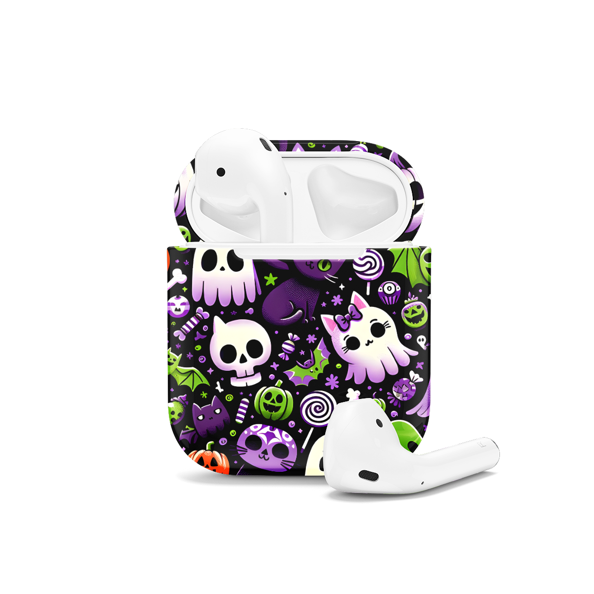 Cute Halloween Ghost Pumpkin Cats Candy AirPods Case AirPods Pro AirPods Pro 2 AirPods 3 AirPods 2 Glossy 1687 - Image 1