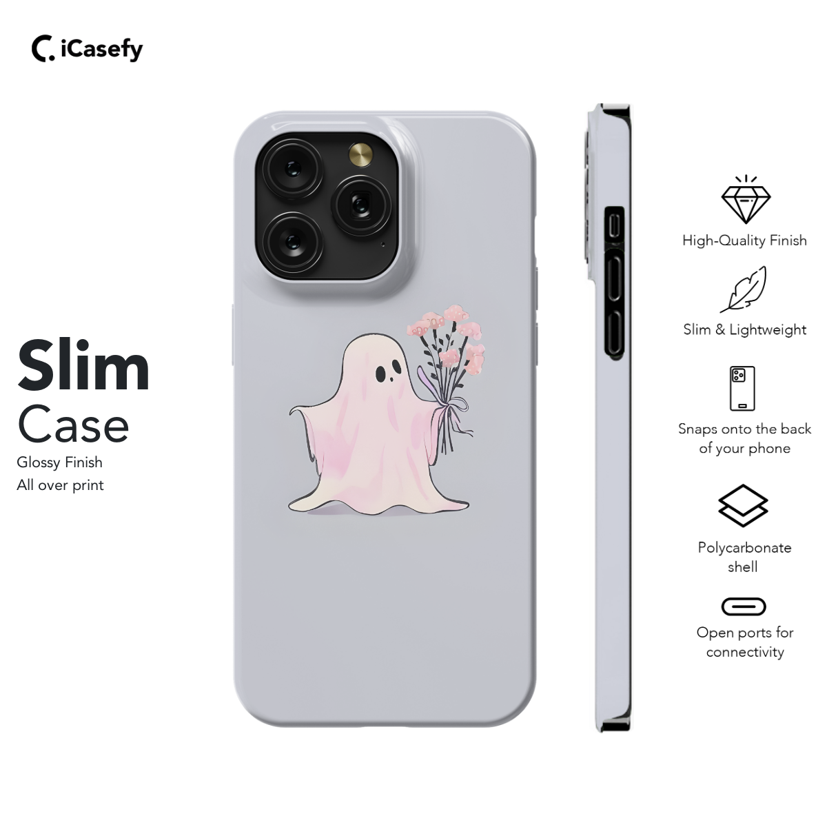 Cute Halloween Pastel Pink Floral Ghost Spooky Phone Case iPhone Samsung Pixel & More 261 - Image 6