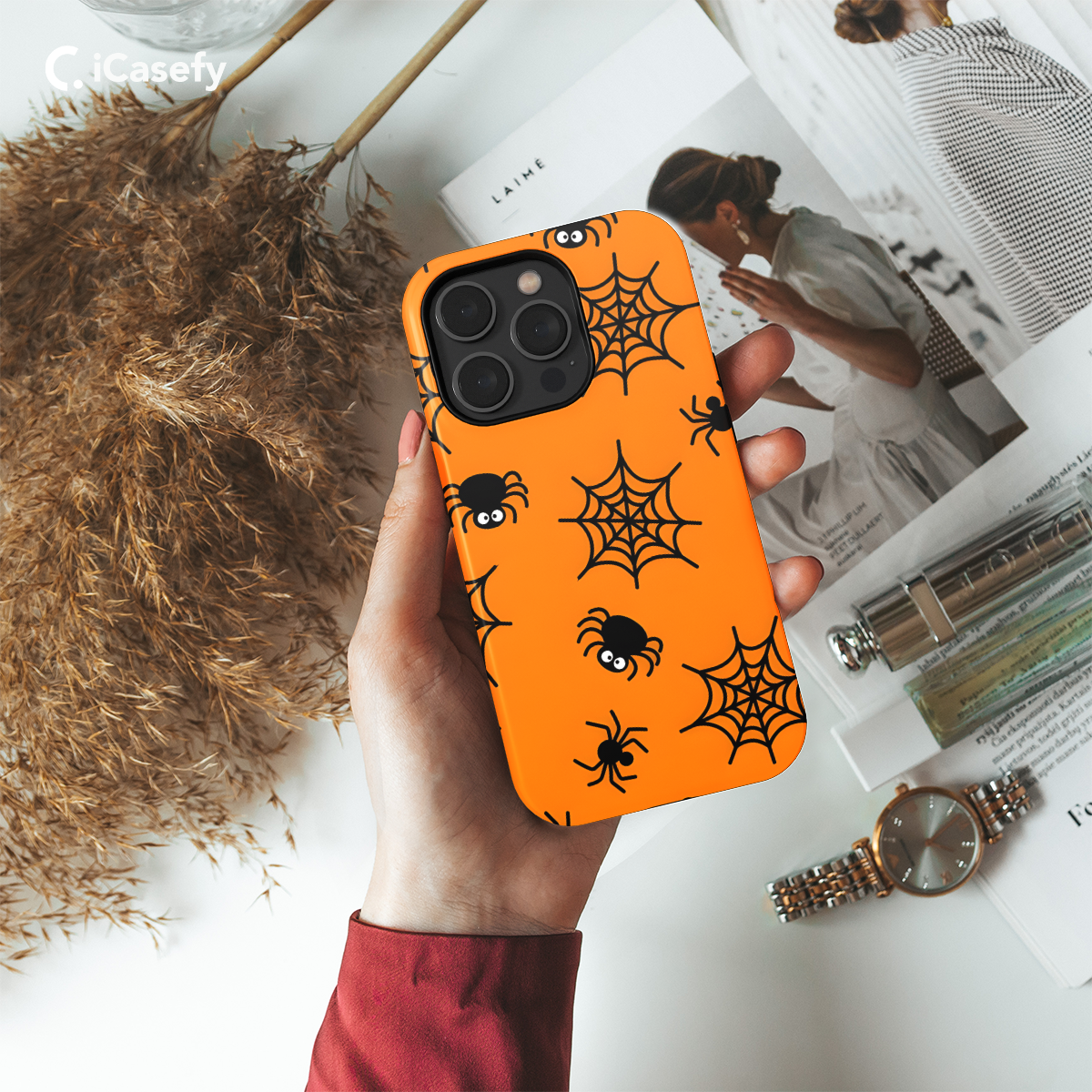 Cute Halloween Spiders Web Phone Case iPhone Samsung Cover Pixel 1277 - Image 2