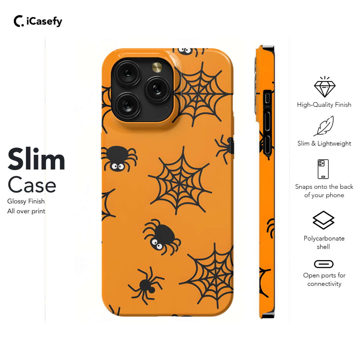 Cute Halloween Spiders Web Phone Case iPhone Samsung Cover Pixel 1277 - Image 6