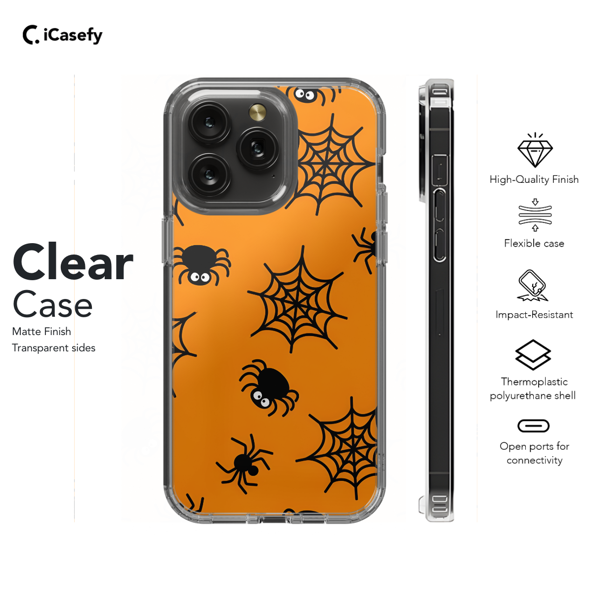 Cute Halloween Spiders Web Phone Case iPhone Samsung Cover Pixel 1277 - Image 7