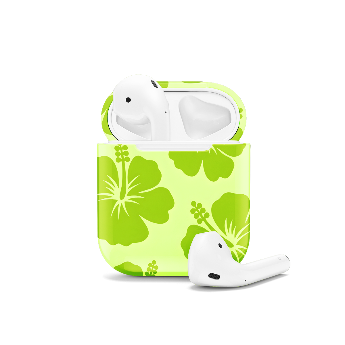 Cute Lime Green Flower Y2K Hibiscus AirPods Case AirPods Pro AirPods Pro 2 AirPods 3 AirPods 2 Glossy 1473 - Image 1