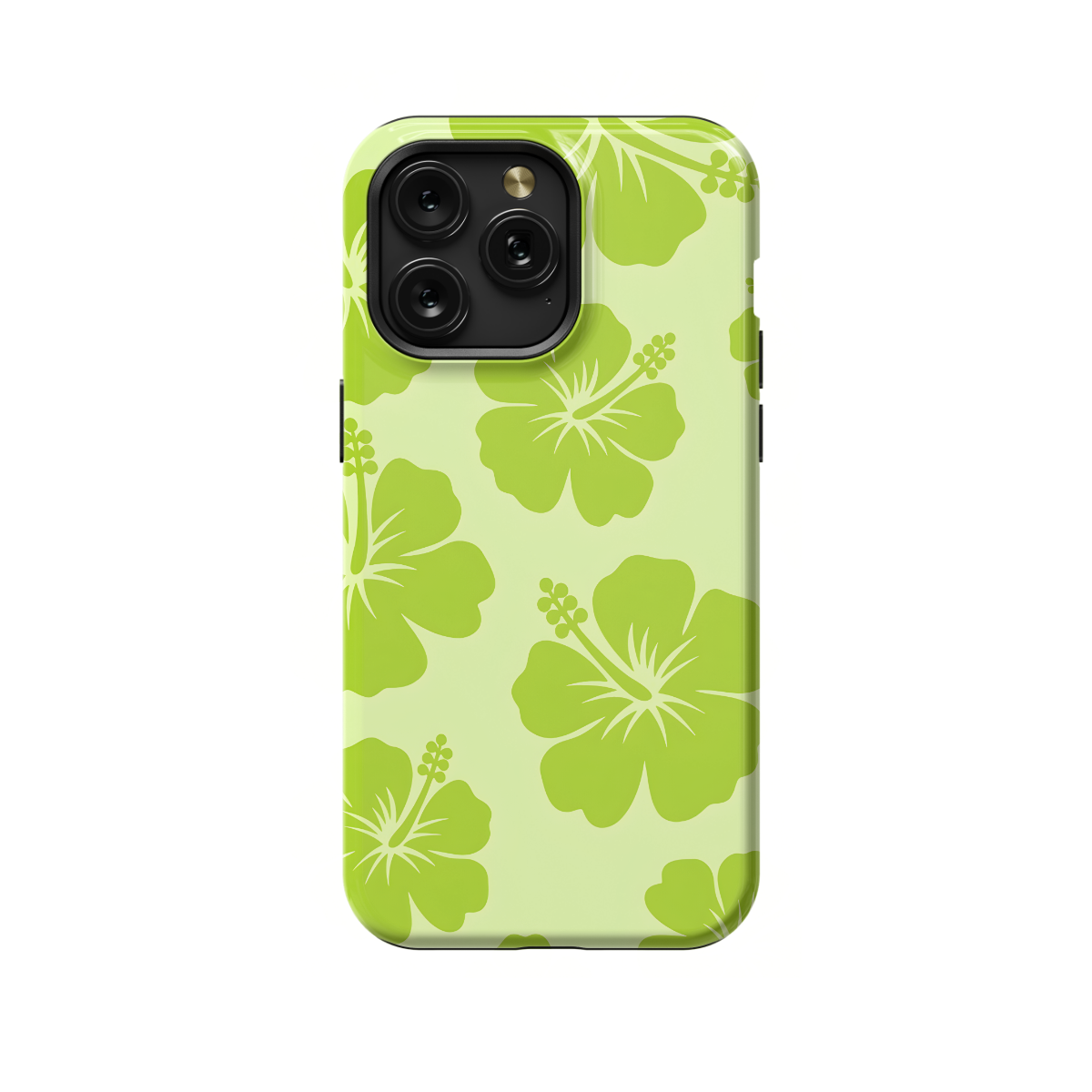 Cute Lime Green Flower Y2K Hibiscus Phone Case iPhone Samsung Cover Pixel 1358 - Image 1