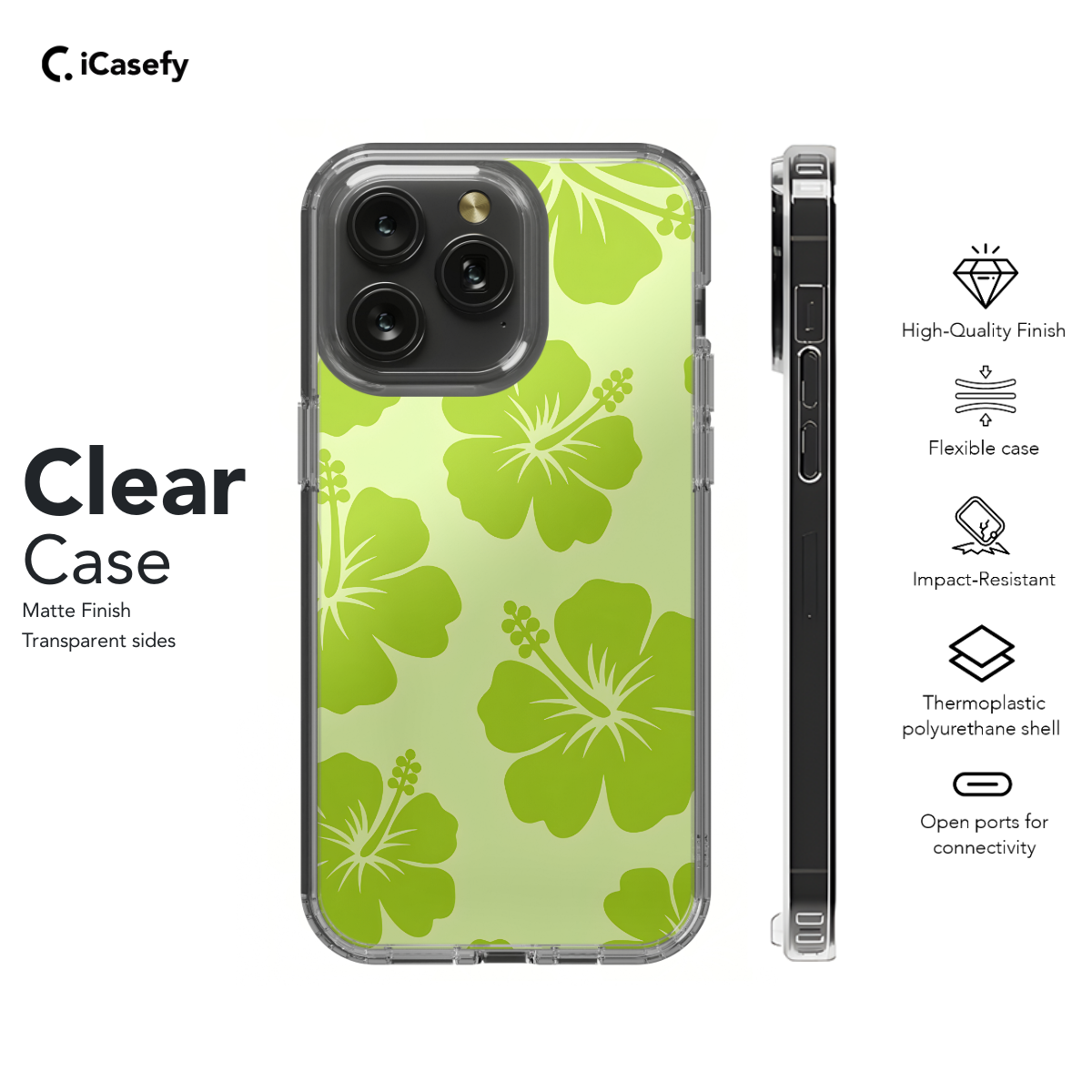 Cute Lime Green Flower Y2K Hibiscus Phone Case iPhone Samsung Cover Pixel 1358 - Image 7