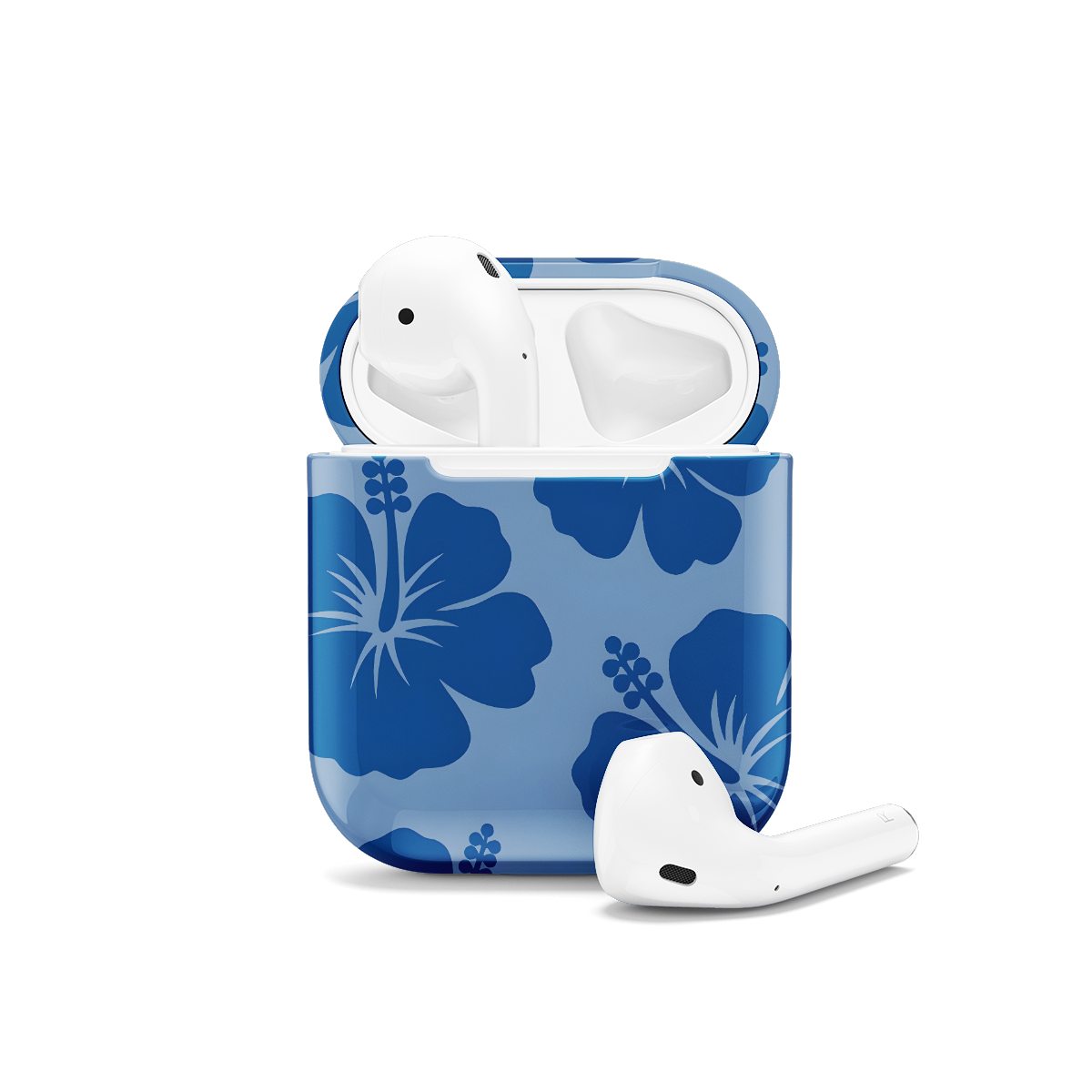 Cute Navy Flower Y2K Hibiscus AirPods Case AirPods Pro AirPods Pro 2 AirPods 3 AirPods 2 Glossy 1476 - Image 1