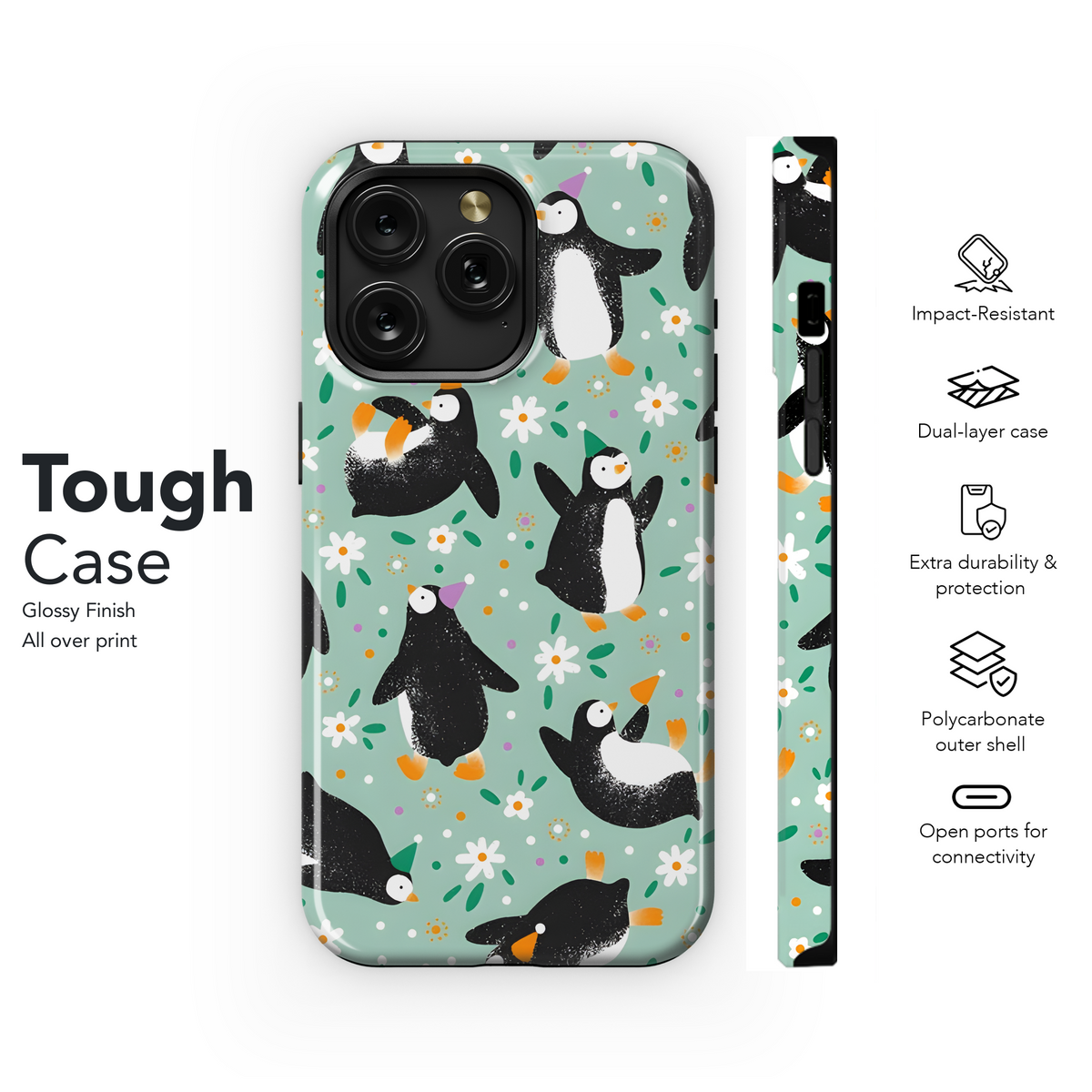 Cute Penguin Phone Case iPhone Samsung Cover Pixel 2624 - Image 6