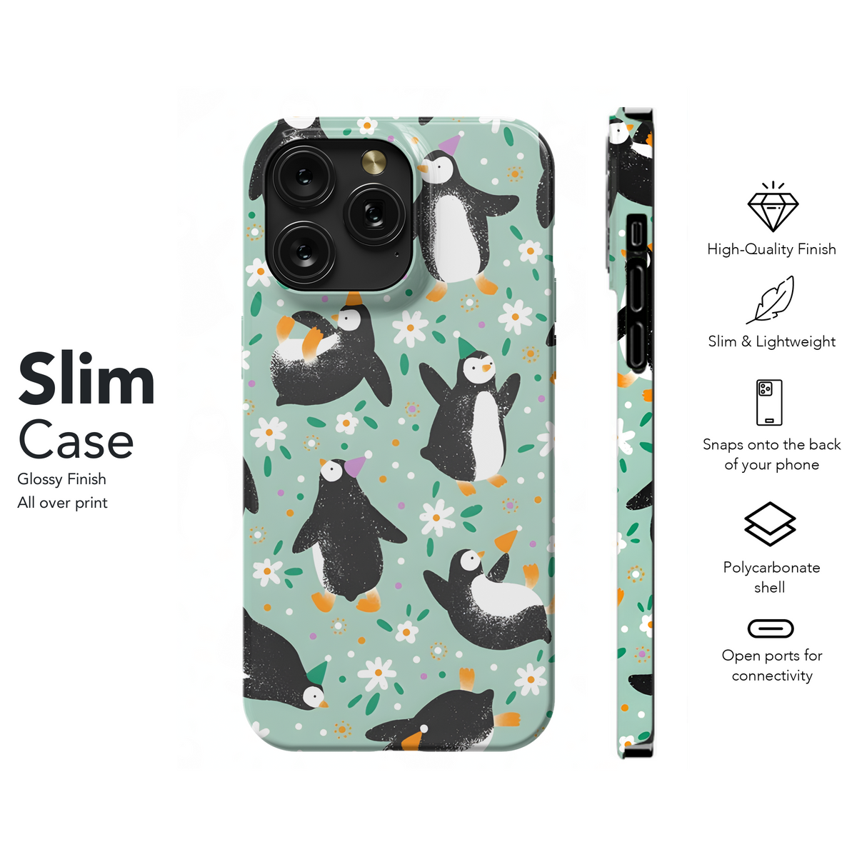 Cute Penguin Phone Case iPhone Samsung Cover Pixel 2624 - Image 7