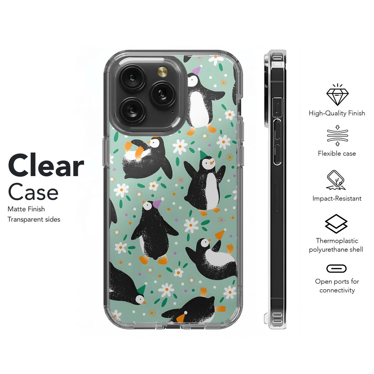 Cute Penguin Phone Case iPhone Samsung Cover Pixel 2624 - Image 8