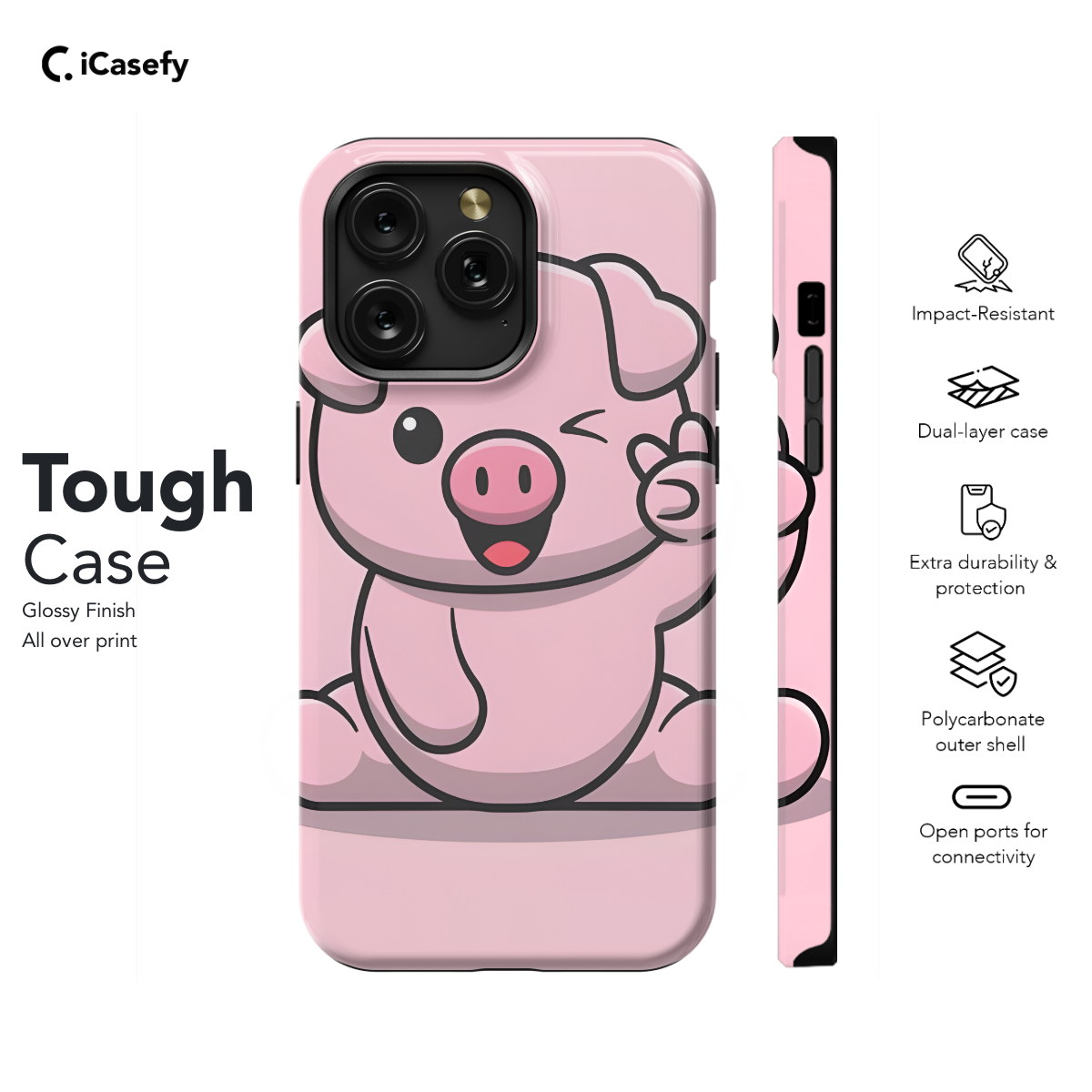 Cute pig Phone Case iPhone Samsung Pixel & More 514 - Image 5