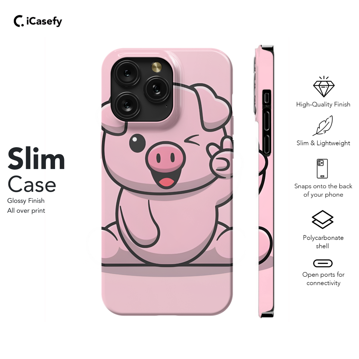 Cute pig Phone Case iPhone Samsung Pixel & More 514 - Image 6