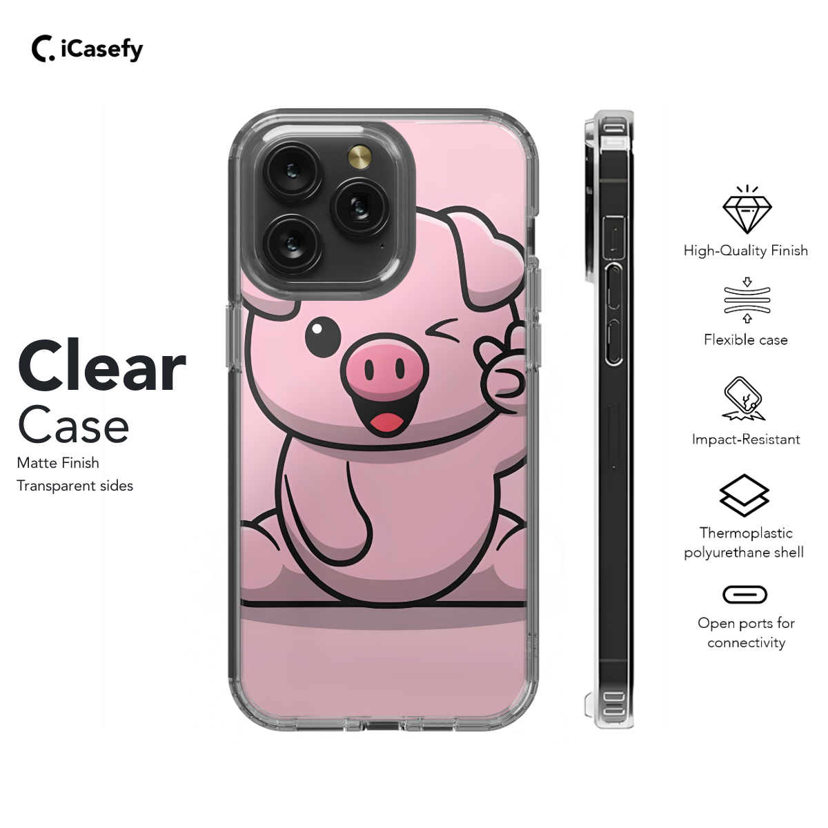 Cute pig Phone Case iPhone Samsung Pixel & More 514 - Image 7