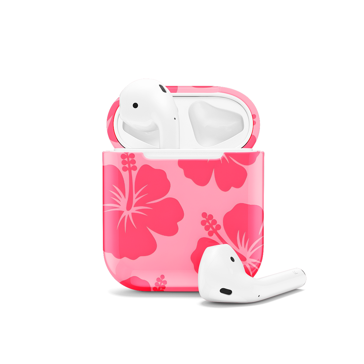 Cute Pink Flower Y2K Hibiscus AirPods Case AirPods Pro AirPods Pro 2 AirPods 3 AirPods 2 Glossy 1474 - Image 1