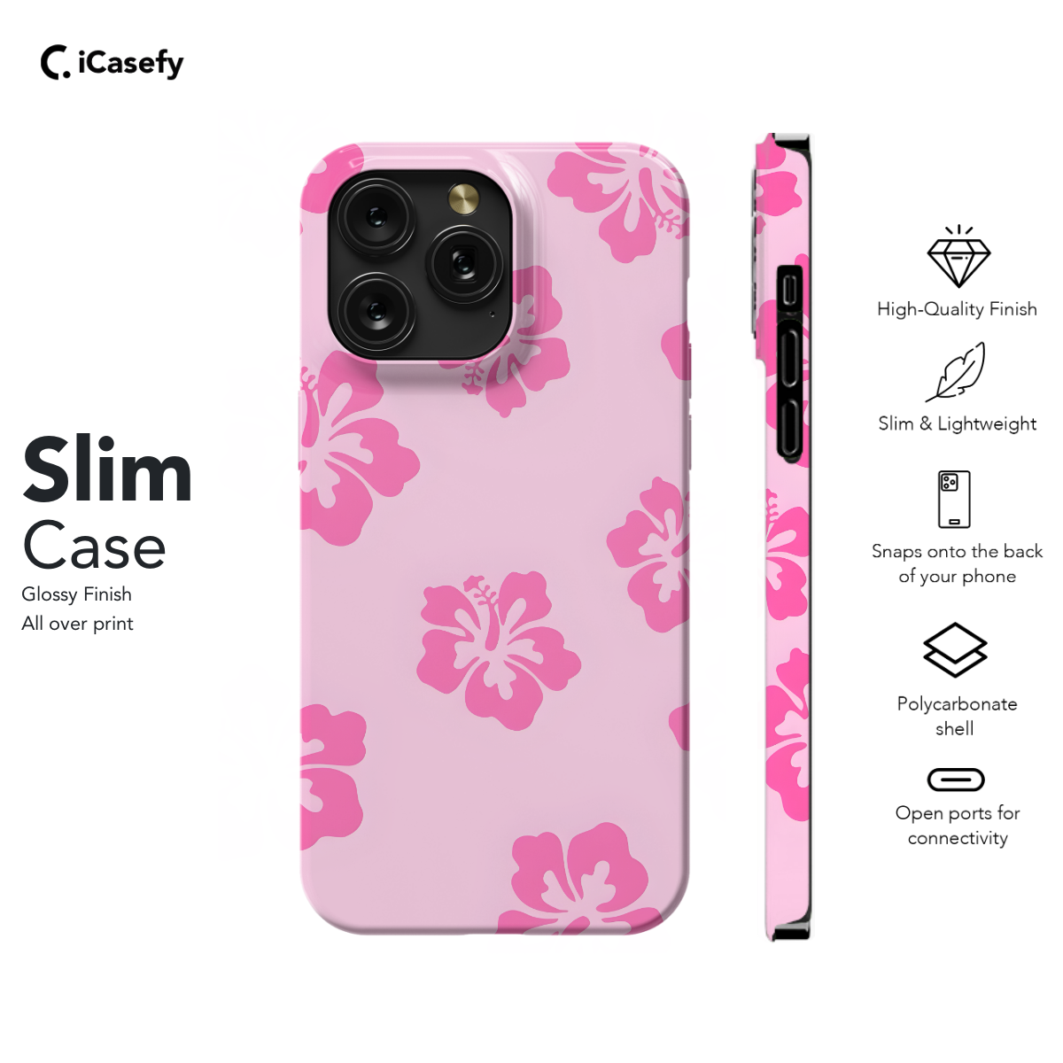 Cute Pink Flower Y2K Hibiscus Phone Case iPhone Samsung Cover Pixel 1350 - Image 6