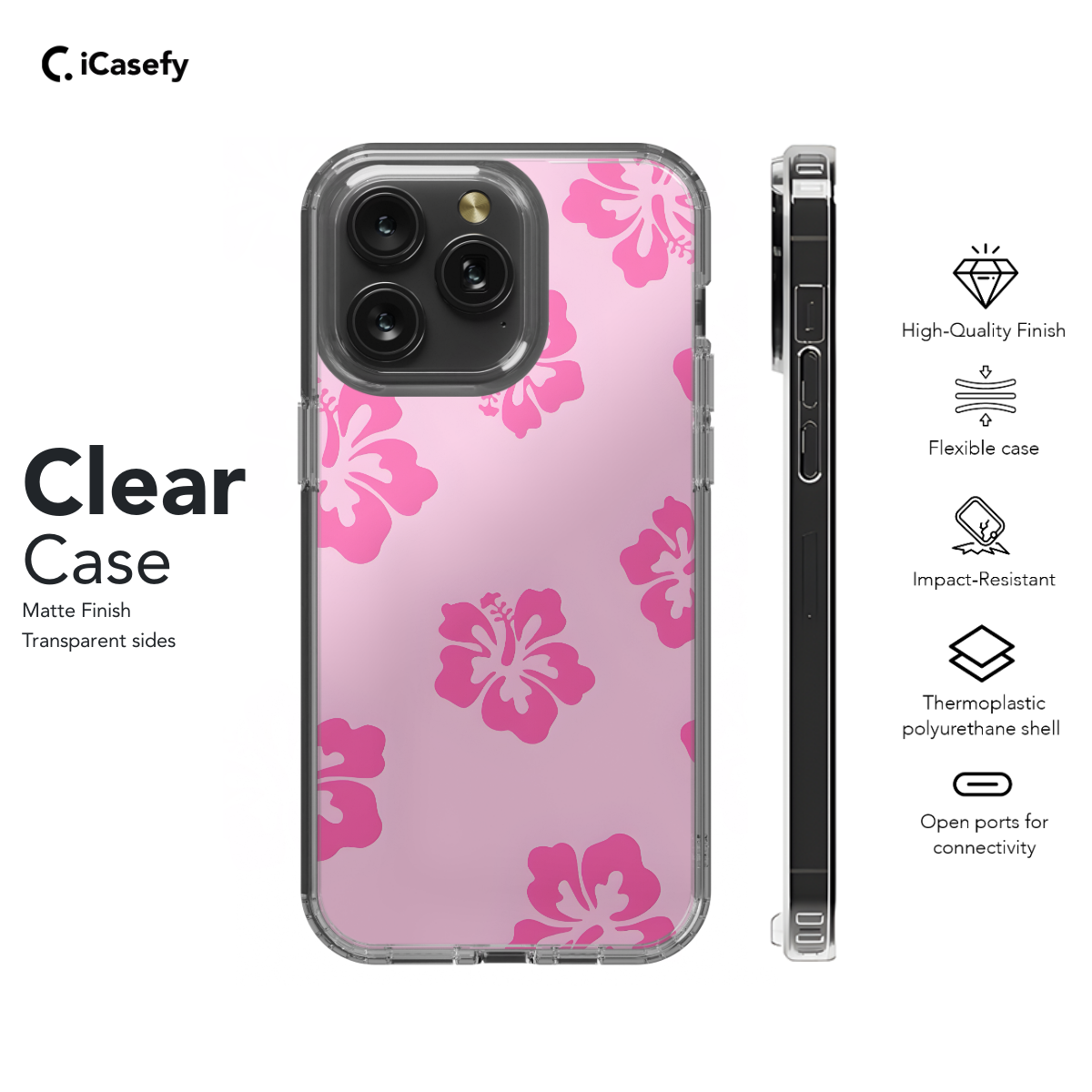 Cute Pink Flower Y2K Hibiscus Phone Case iPhone Samsung Cover Pixel 1350 - Image 7