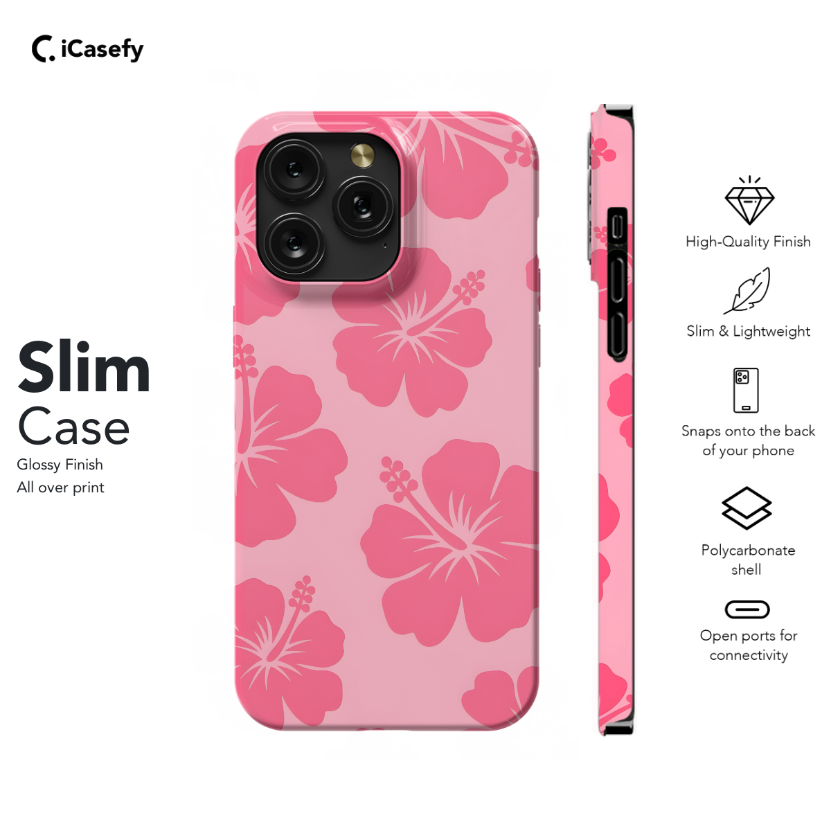 Cute Pink Flower Y2K Hibiscus Phone Case iPhone Samsung Cover Pixel 1357 - Image 6