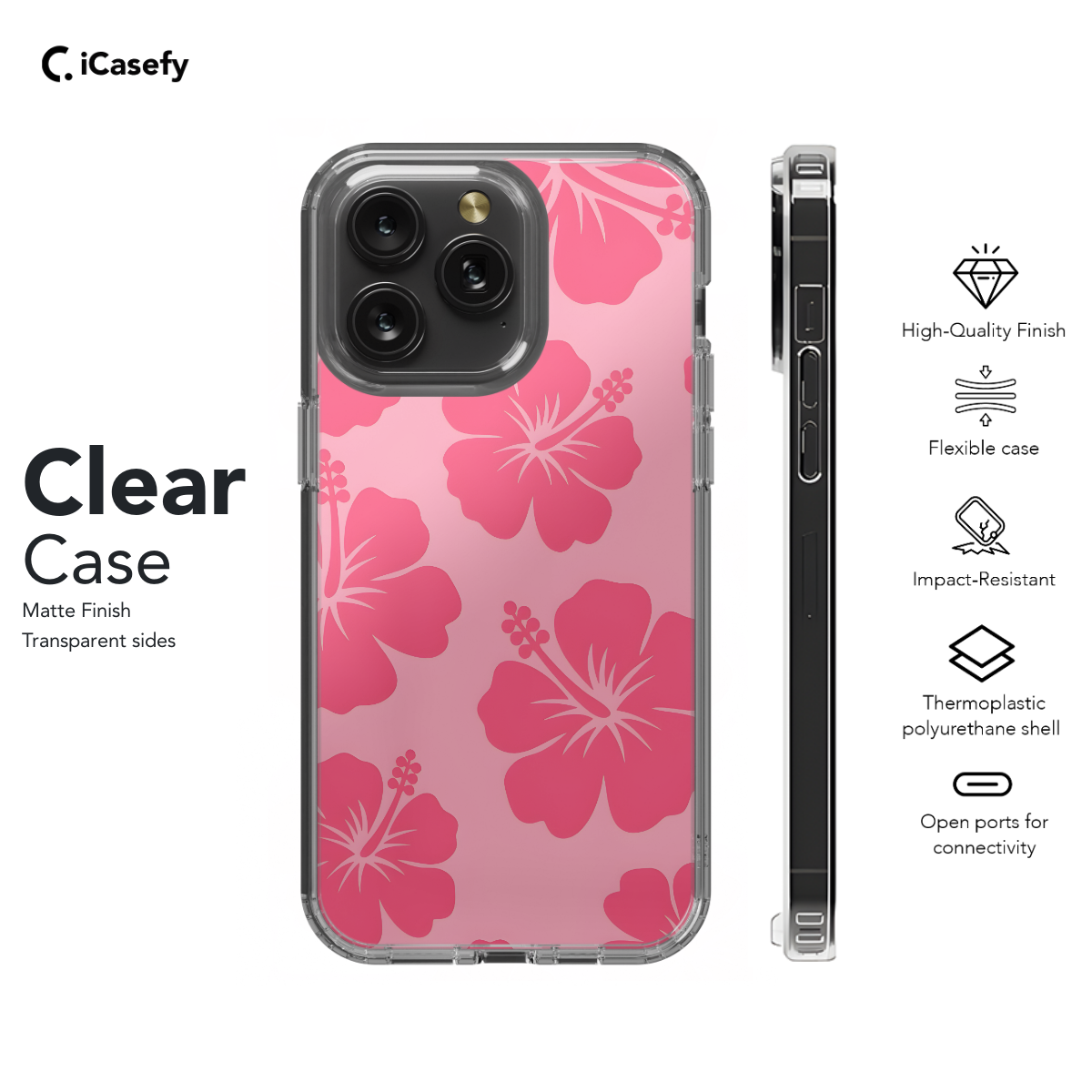 Cute Pink Flower Y2K Hibiscus Phone Case iPhone Samsung Cover Pixel 1357 - Image 7