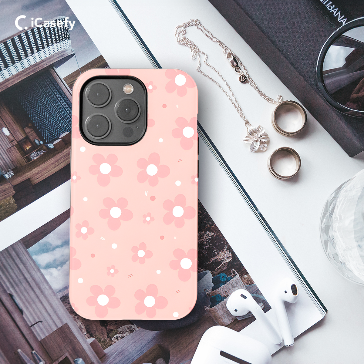 Cute Pink Pastel Daisy Flower Phone Case iPhone Samsung Cover Pixel 1421 - Image 3