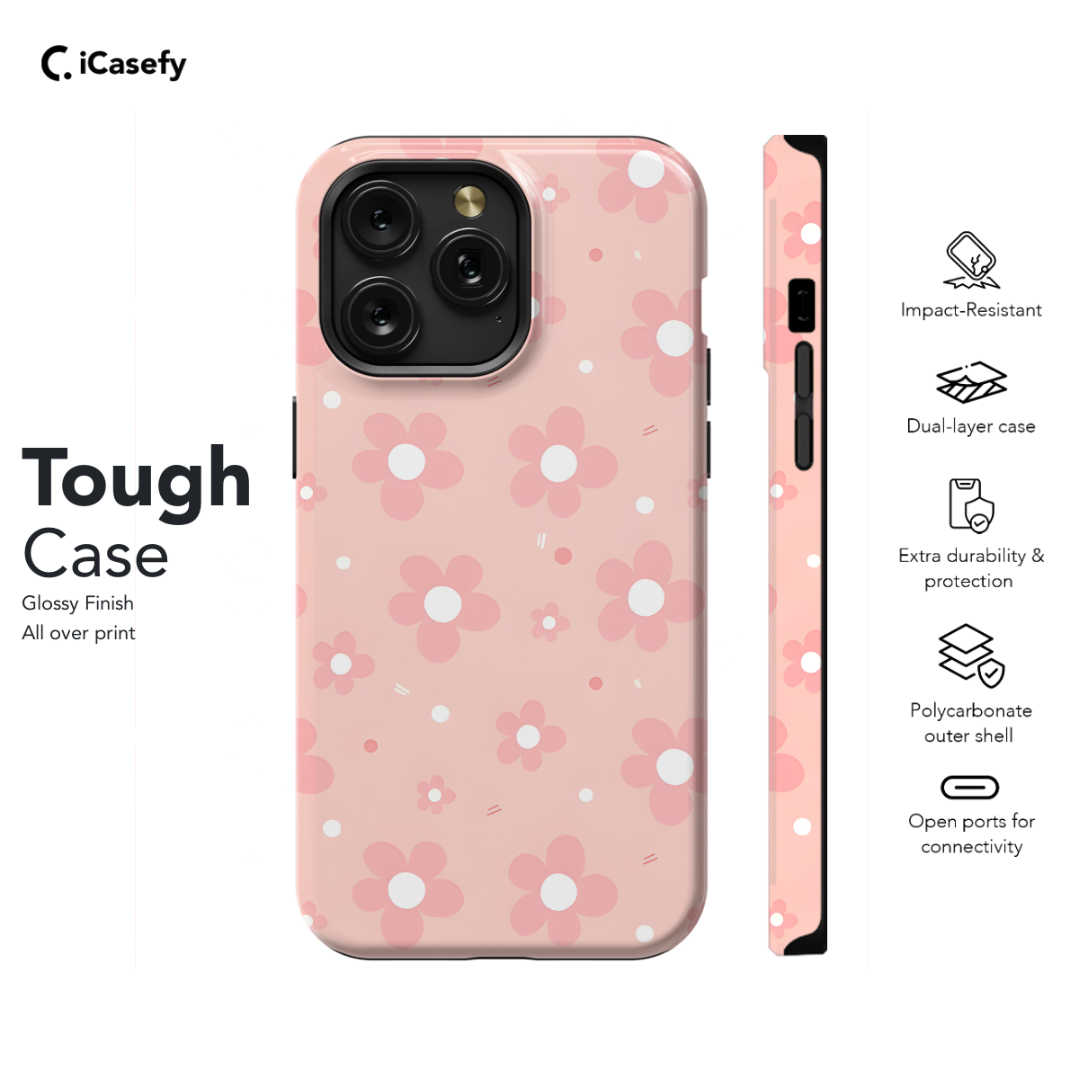 Cute Pink Pastel Daisy Flower Phone Case iPhone Samsung Cover Pixel 1421 - Image 5