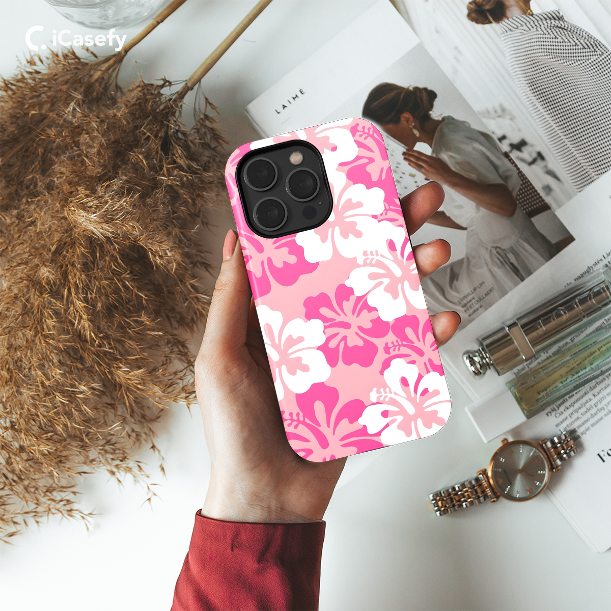 Cute Preppy Flower Y2K Hibiscus Phone Case iPhone Samsung Cover Pixel 1352 - Image 2