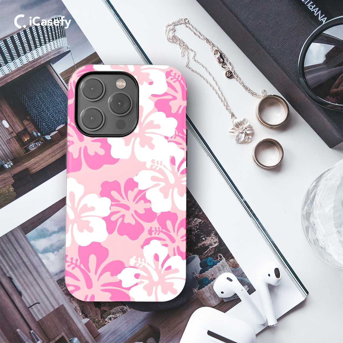 Cute Preppy Flower Y2K Hibiscus Phone Case iPhone Samsung Cover Pixel 1352 - Image 3