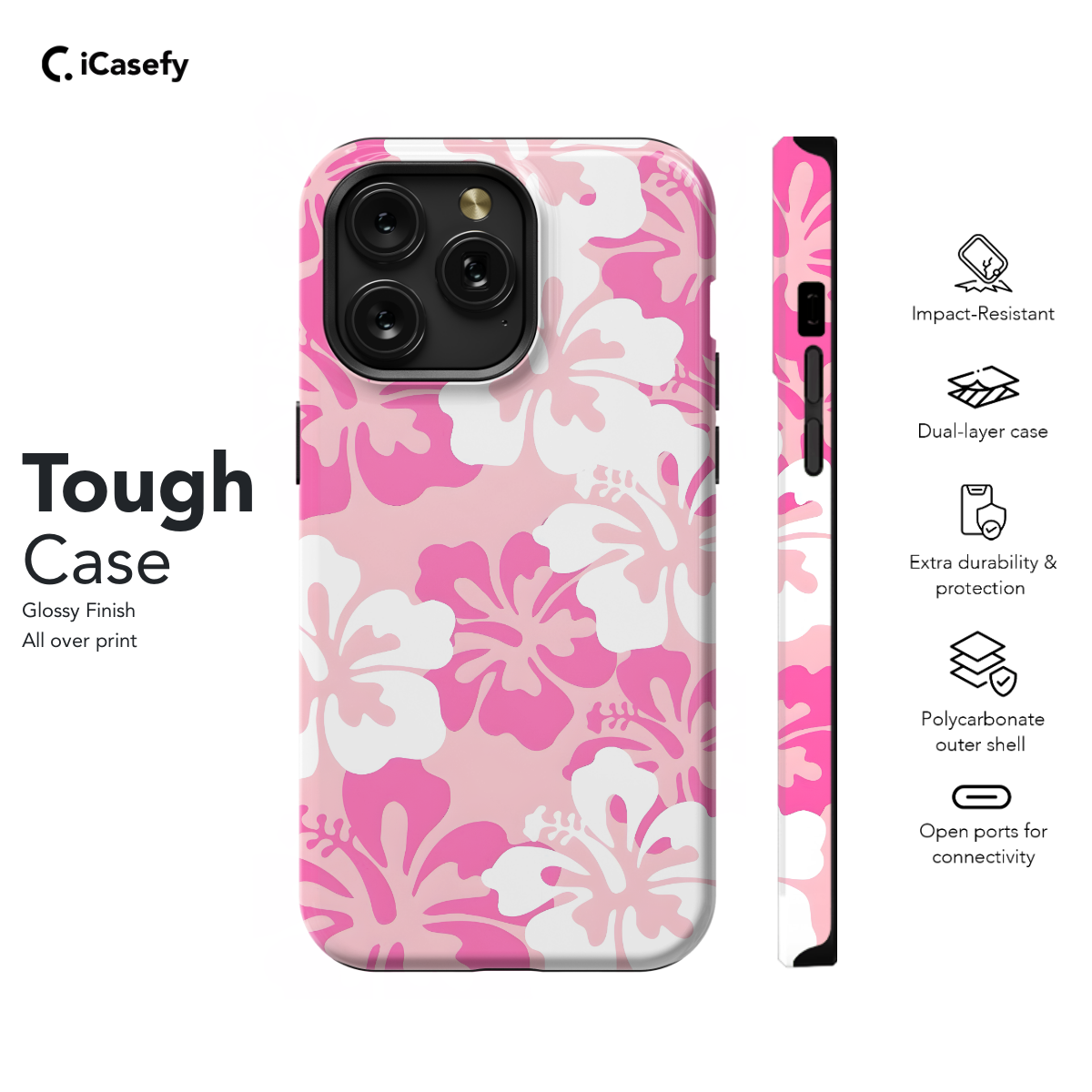 Cute Preppy Flower Y2K Hibiscus Phone Case iPhone Samsung Cover Pixel 1352 - Image 5