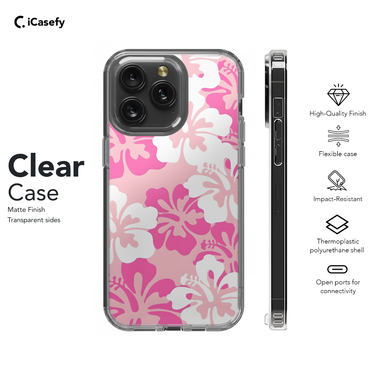 Cute Preppy Flower Y2K Hibiscus Phone Case iPhone Samsung Cover Pixel 1352 - Image 7