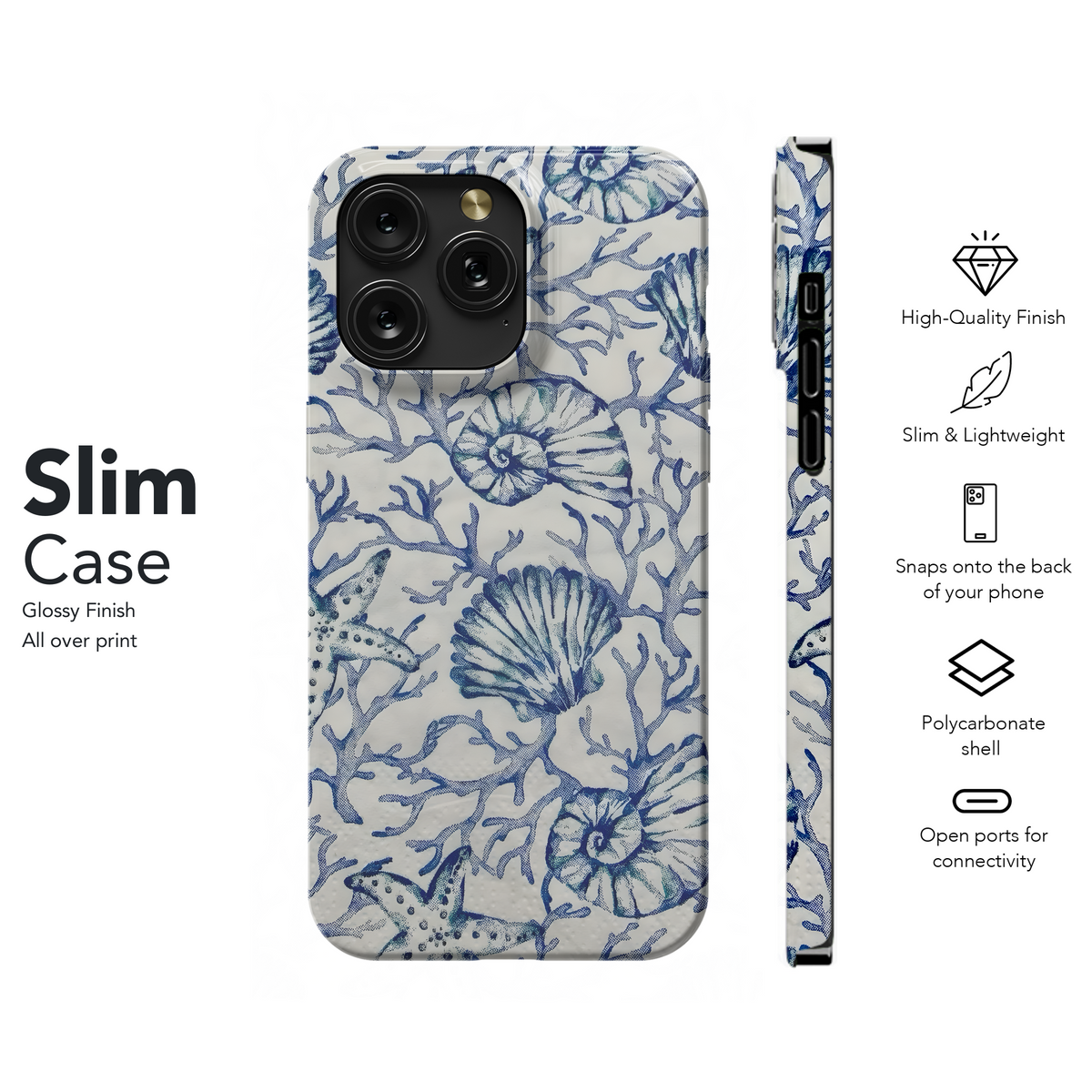 Cute Pretty Aesthetic Blue Ocean Phone Case iPhone Samsung Cover Pixel 2054 - Image 7