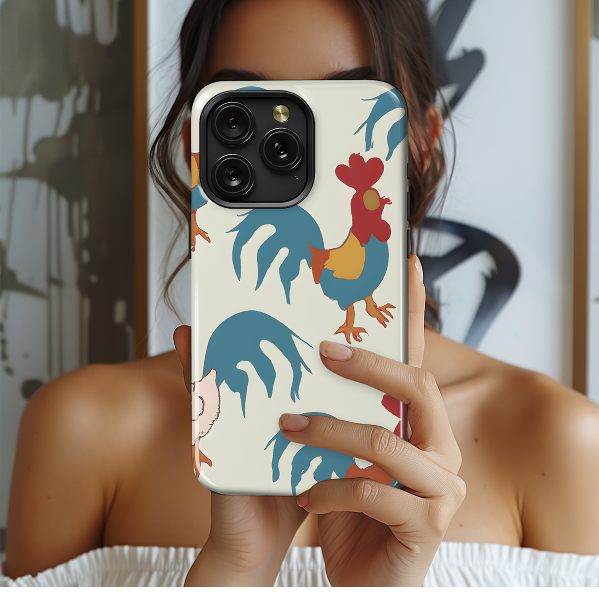 Cute Rooster Phone Case iPhone Samsung Cover Pixel 3680 - Image 2