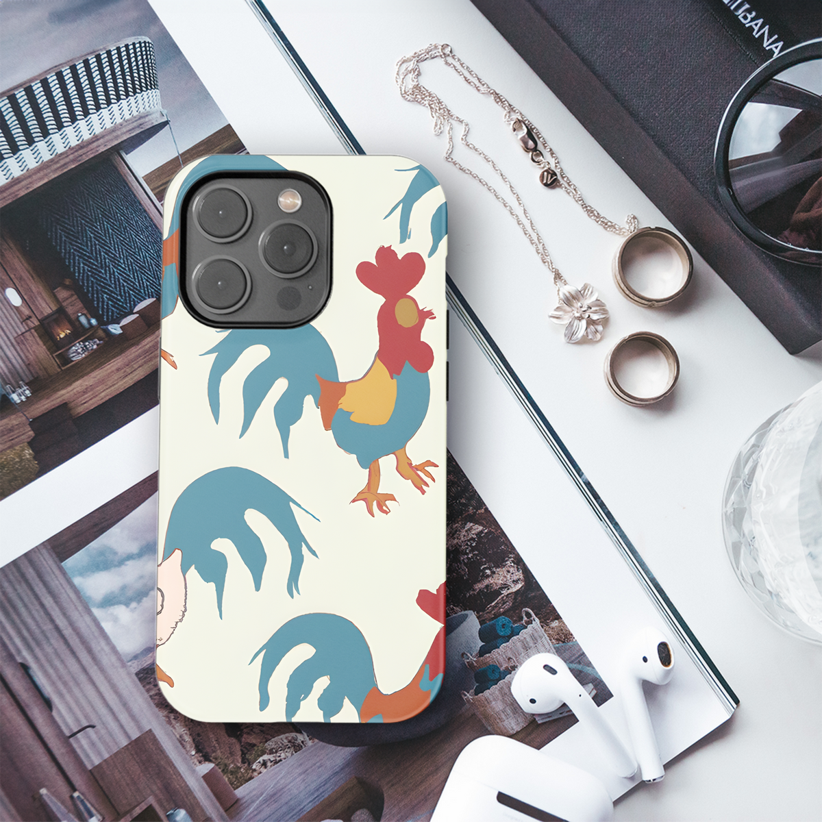 Cute Rooster Phone Case iPhone Samsung Cover Pixel 3680 - Image 3