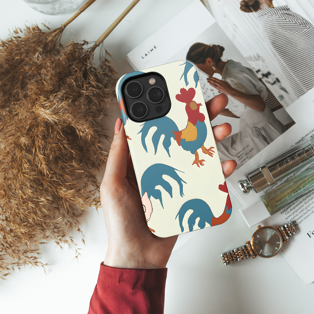 Cute Rooster Phone Case iPhone Samsung Cover Pixel 3680 - Image 4