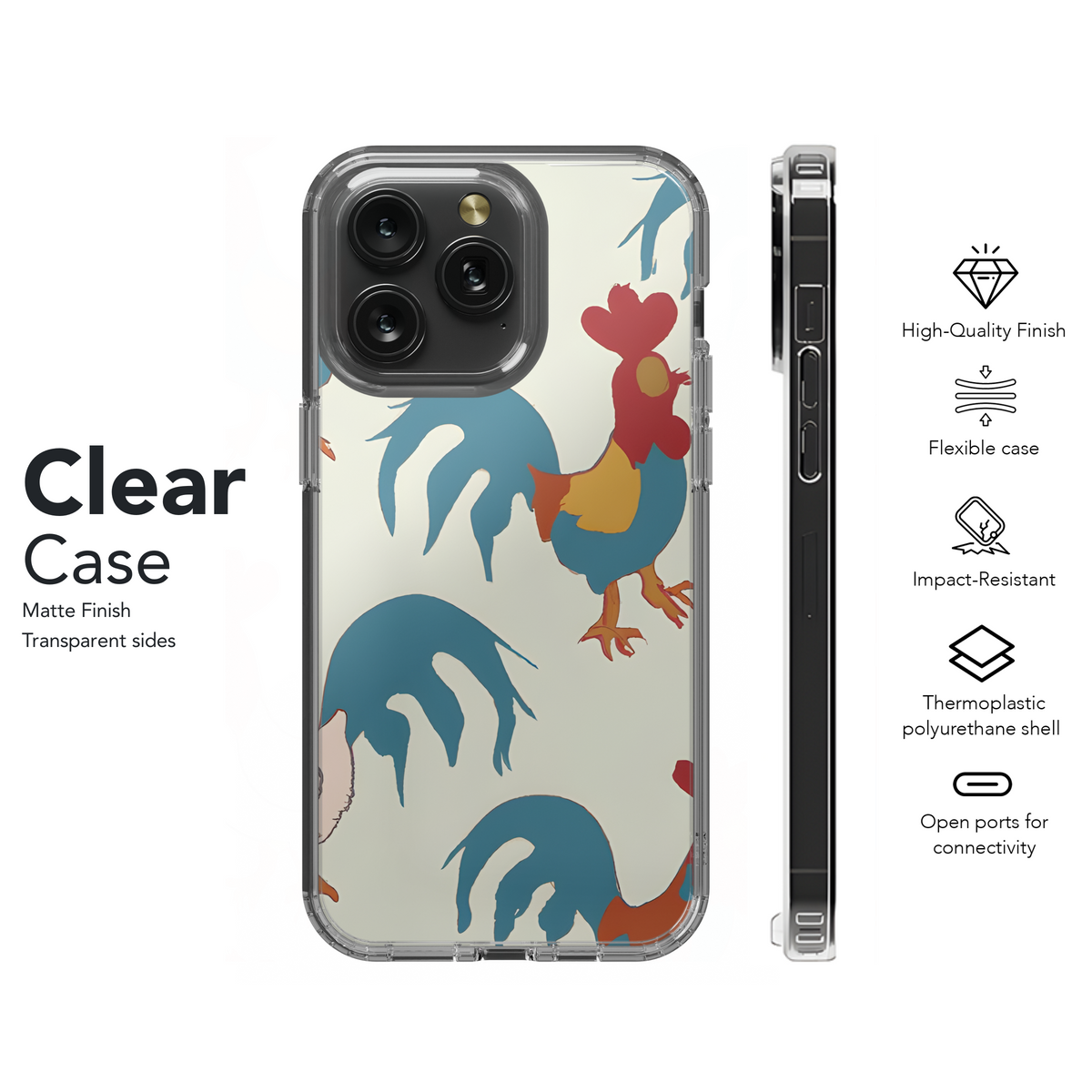 Cute Rooster Phone Case iPhone Samsung Cover Pixel 3680 - Image 8