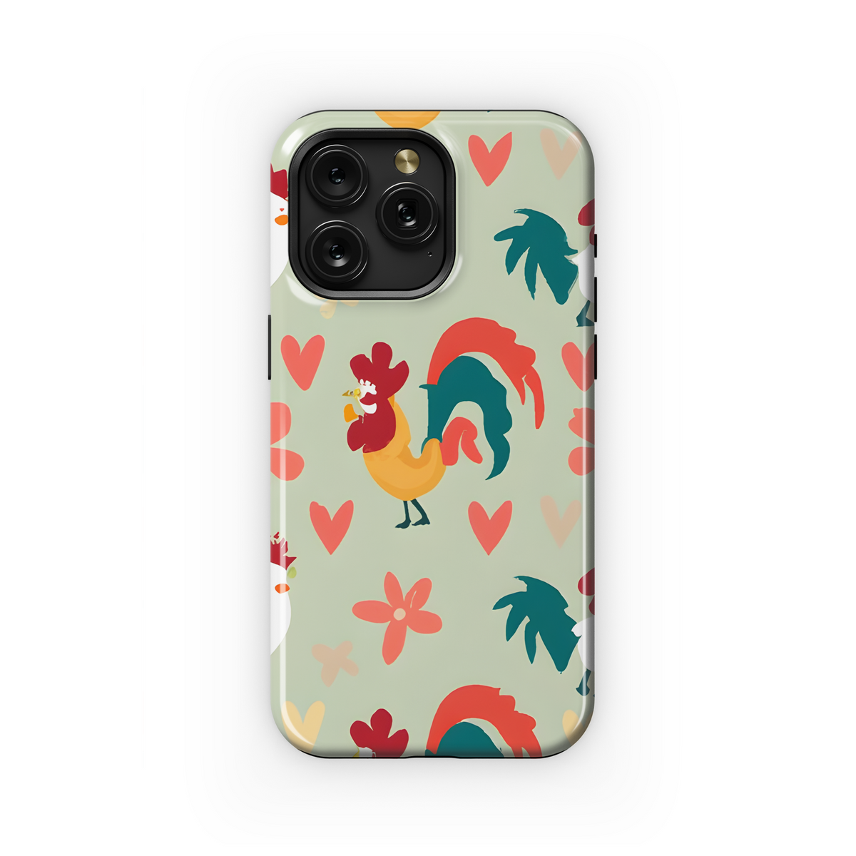 Cute Rooster Plants Phone Case iPhone Samsung Cover Pixel 3406 - Image 1