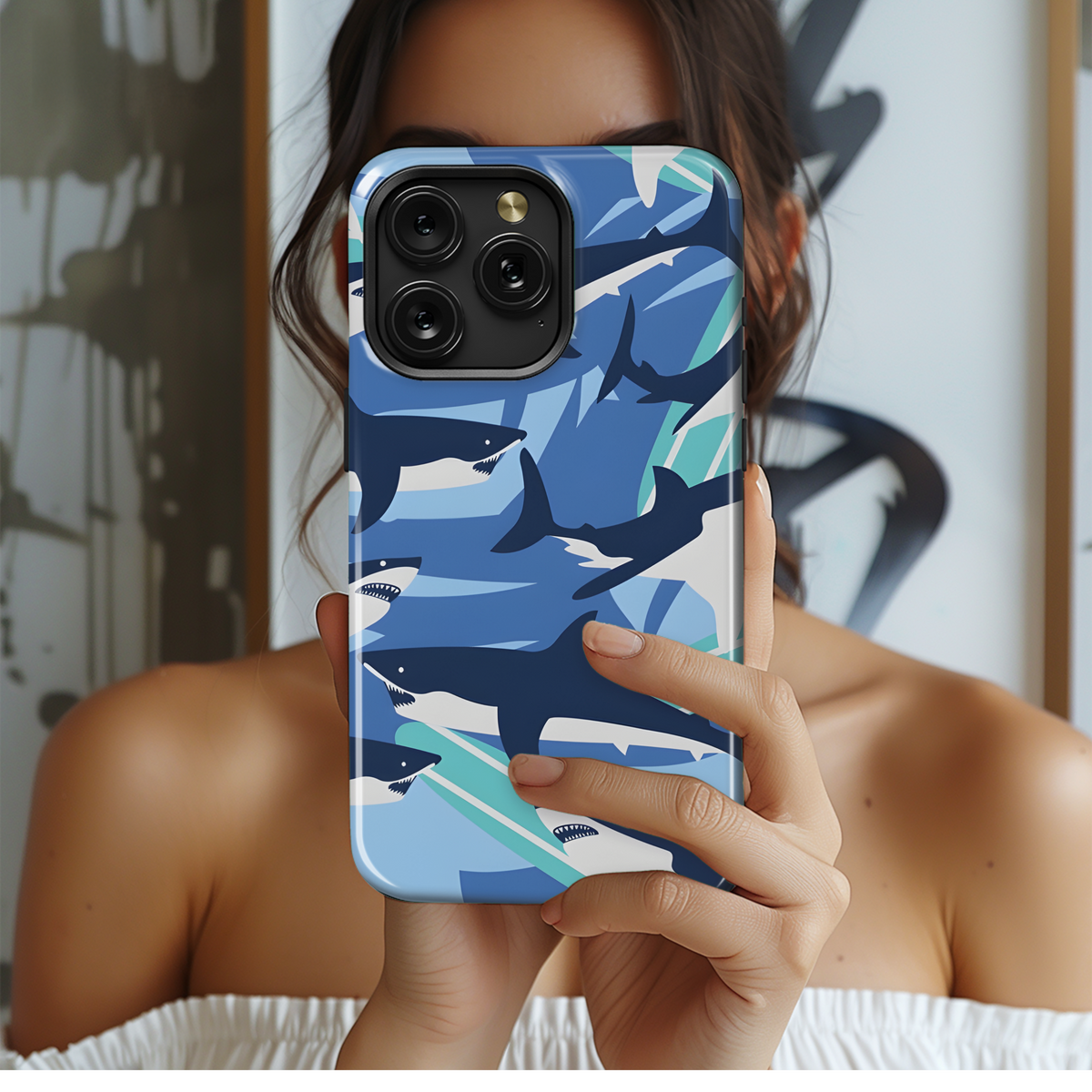 Cute Shark Phone Case iPhone Samsung Cover Pixel 2630 - Image 2