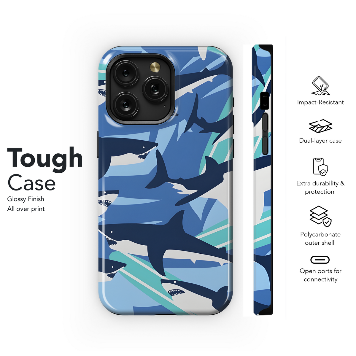 Cute Shark Phone Case iPhone Samsung Cover Pixel 2630 - Image 6