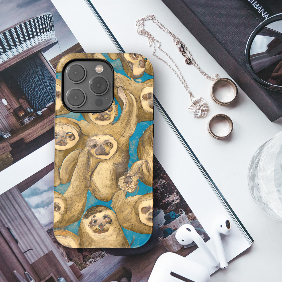 Cute Sloth Phone Case iPhone Samsung Cover Pixel 2919 - Image 3