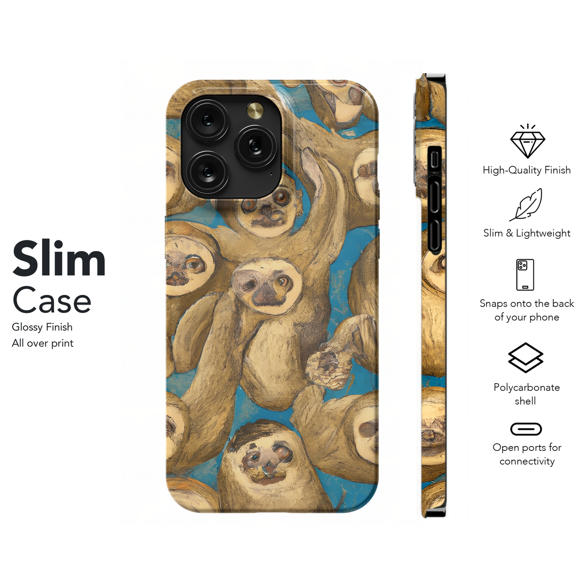 Cute Sloth Phone Case iPhone Samsung Cover Pixel 2919 - Image 7