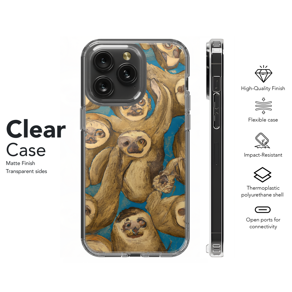 Cute Sloth Phone Case iPhone Samsung Cover Pixel 2919 - Image 8