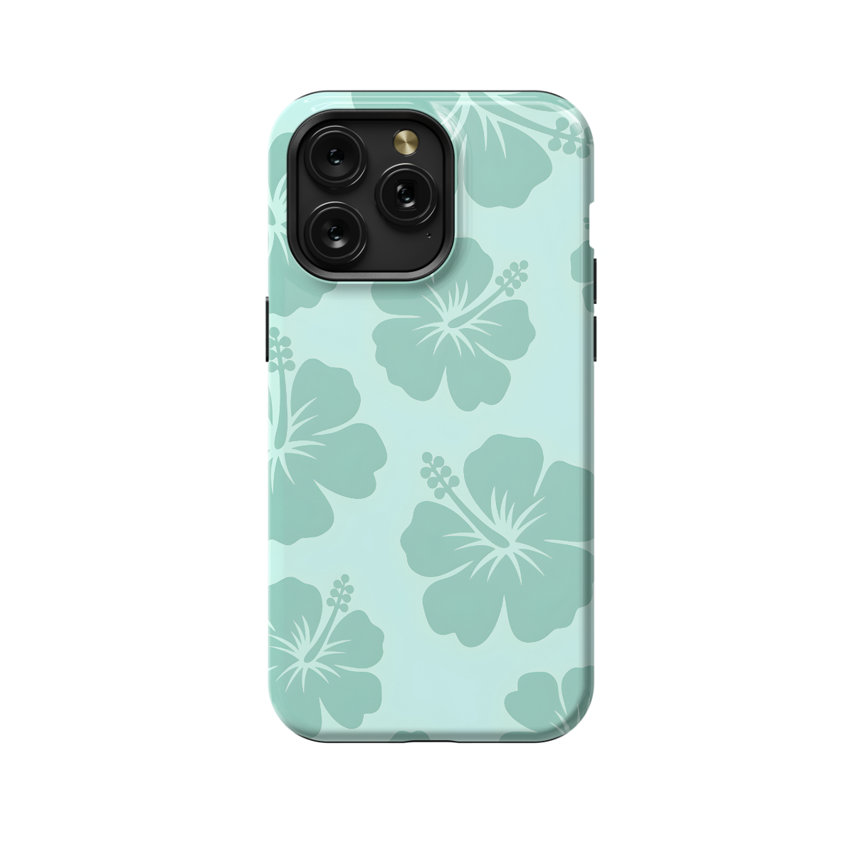 Cute Turquoise Flower Y2K Hibiscus Phone Case iPhone Samsung Cover Pixel 1351 - Image 1