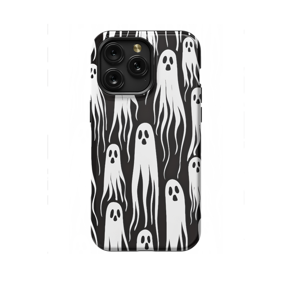 Cute White Ghost Halloween Graffiti Phone Case iPhone Samsung Cover Pixel 1131 - Image 1