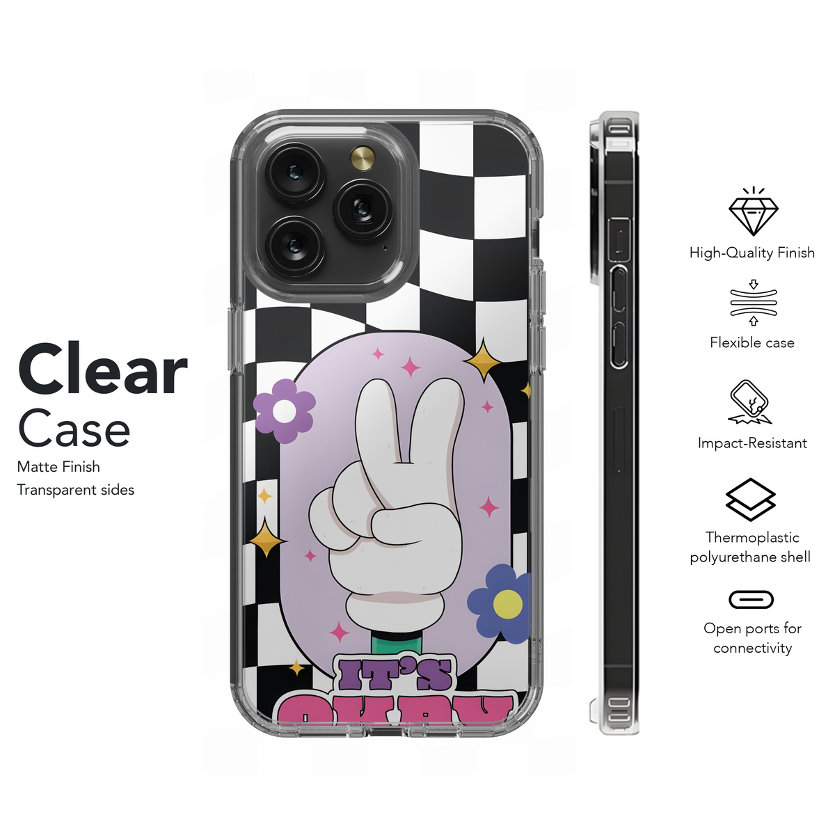 Cute Y2k Checkered Wavy Phone Case iPhone Samsung Cover Pixel 2057 - Image 8