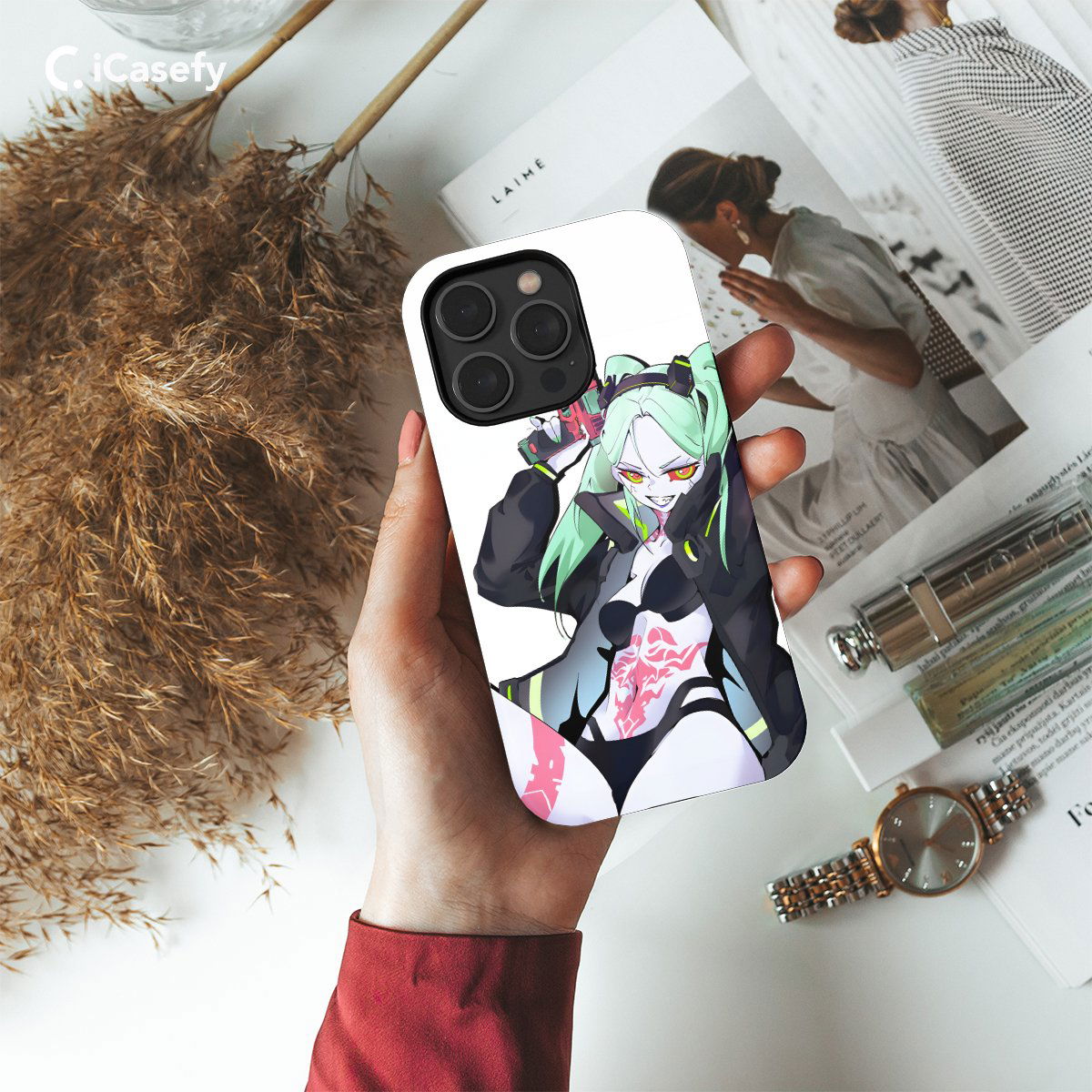 Cyberpunk Anime Rebecca Japanese Manga Phone Case iPhone Samsung Pixel & More #149 - Image 2