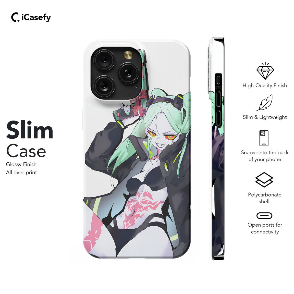 Cyberpunk Anime Rebecca Japanese Manga Phone Case iPhone Samsung Pixel & More #149 - Image 6