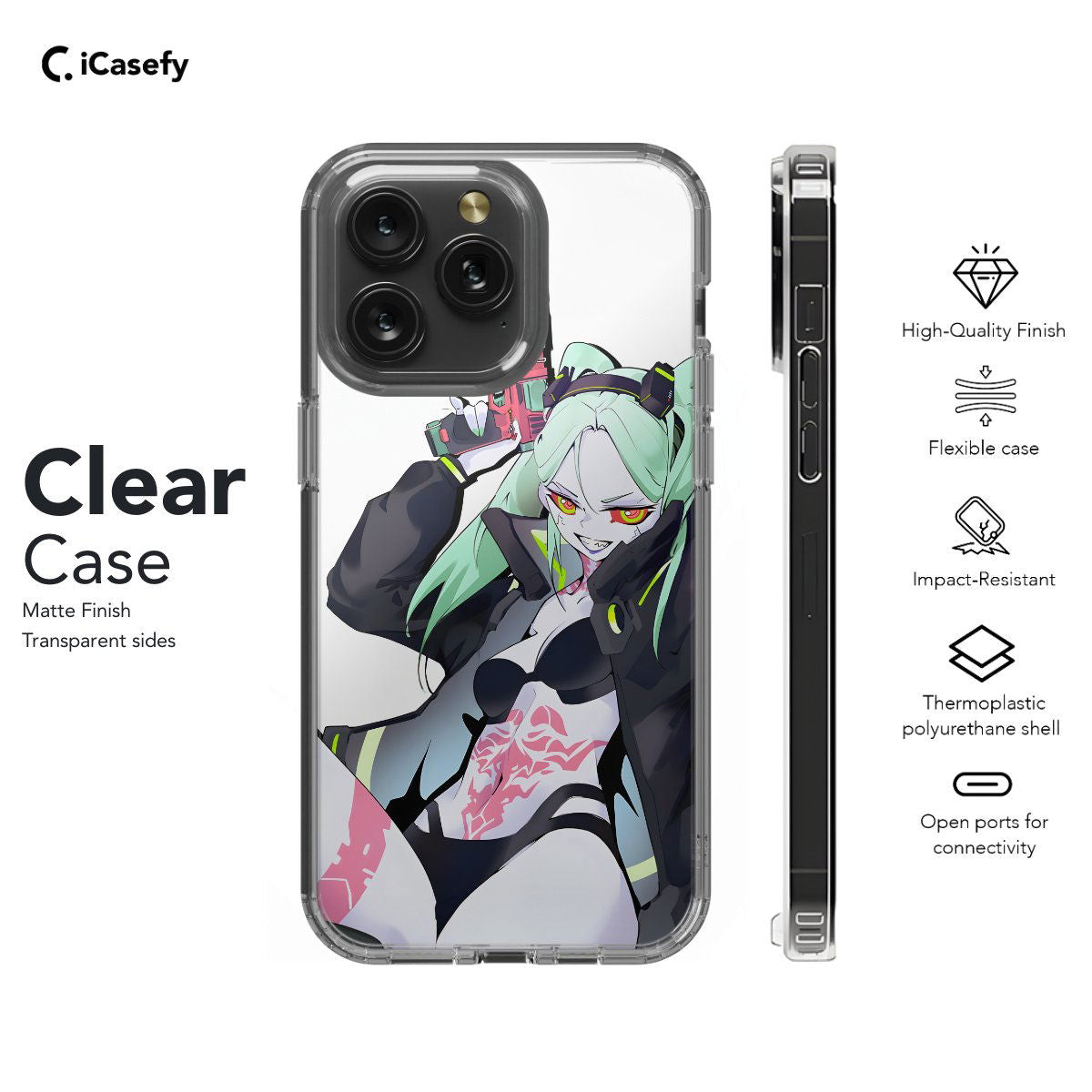 Cyberpunk Anime Rebecca Japanese Manga Phone Case iPhone Samsung Pixel & More #149 - Image 7