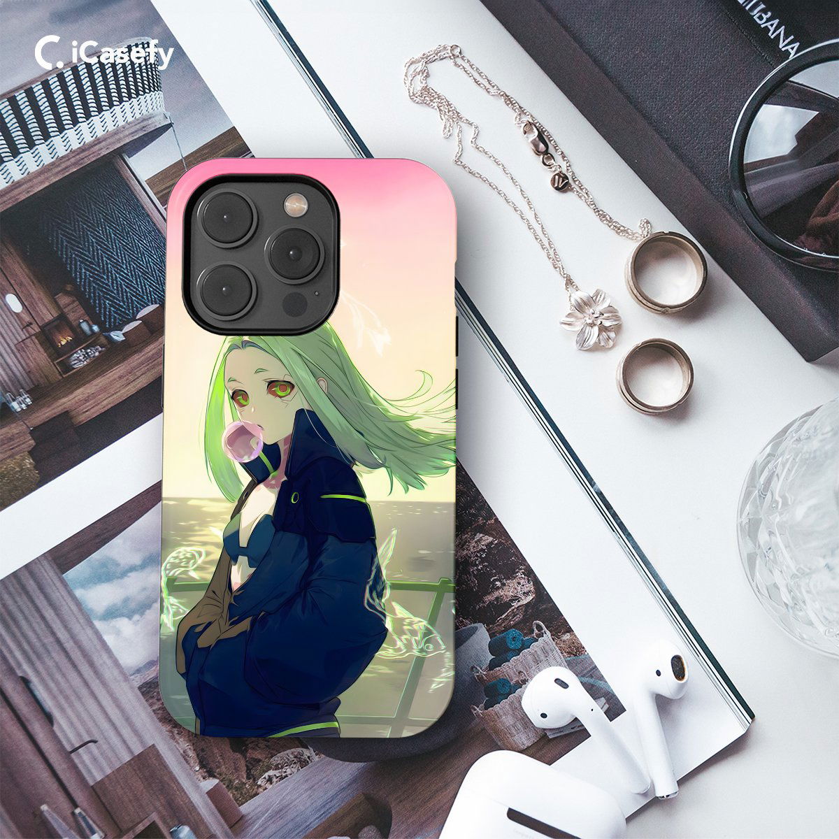 Cyberpunk Anime Rebecca Japanese Manga Phone Case iPhone Samsung Pixel & More #294 - Image 3