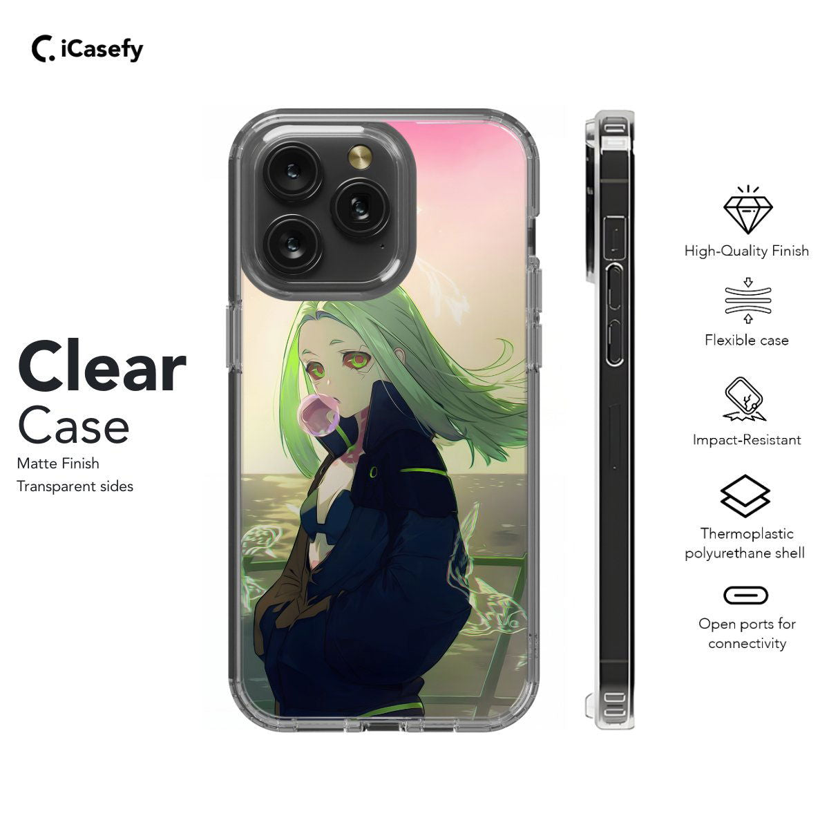 Cyberpunk Anime Rebecca Japanese Manga Phone Case iPhone Samsung Pixel & More #294 - Image 7