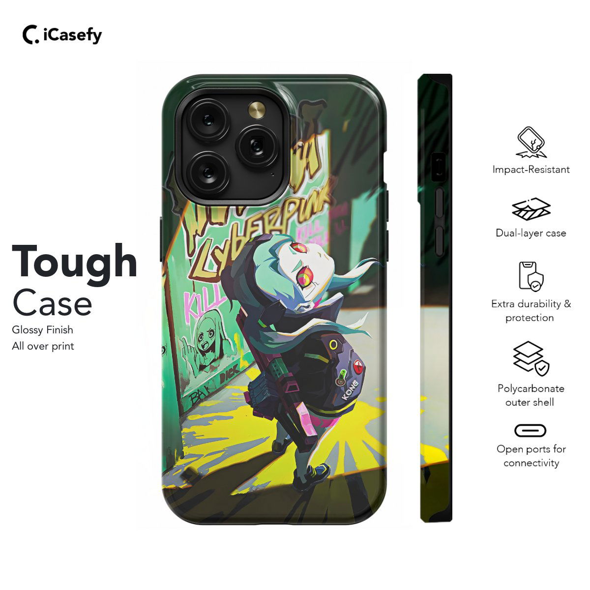 Cyberpunk Anime Rebecca Japanese Manga Phone Case iPhone Samsung Pixel & More #4 - Image 5